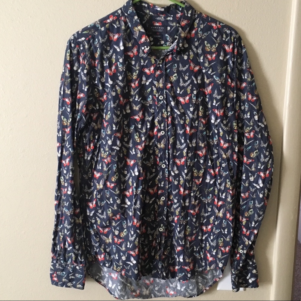Zara Printed Button Up